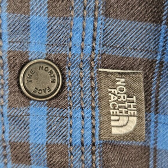 The North Face Snap Button Shirt Plaid Pockets Long Sleeve Men's Size L Western - Picture 7 of 10